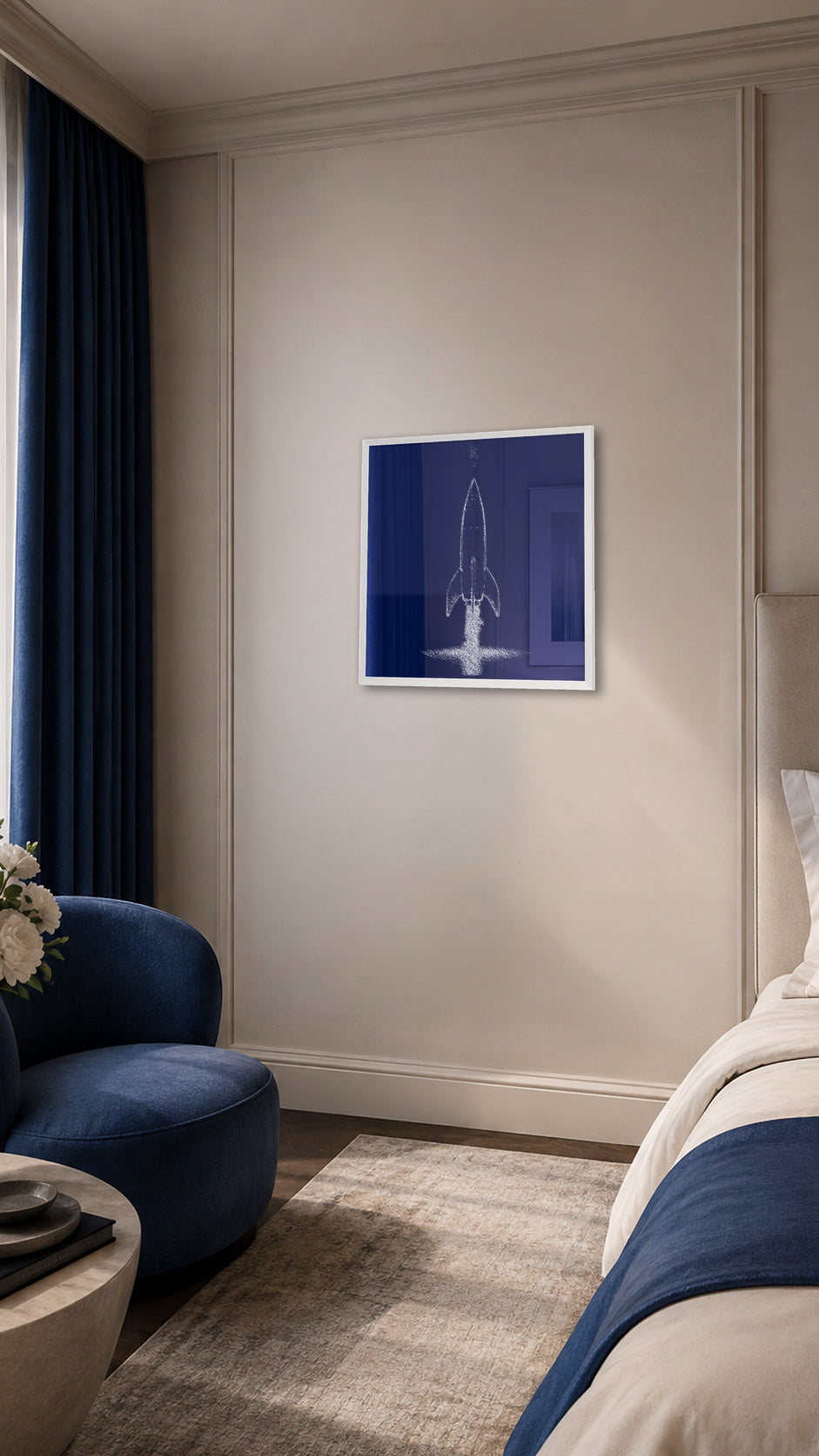 A Rocket Held in Blue - slaapkamer