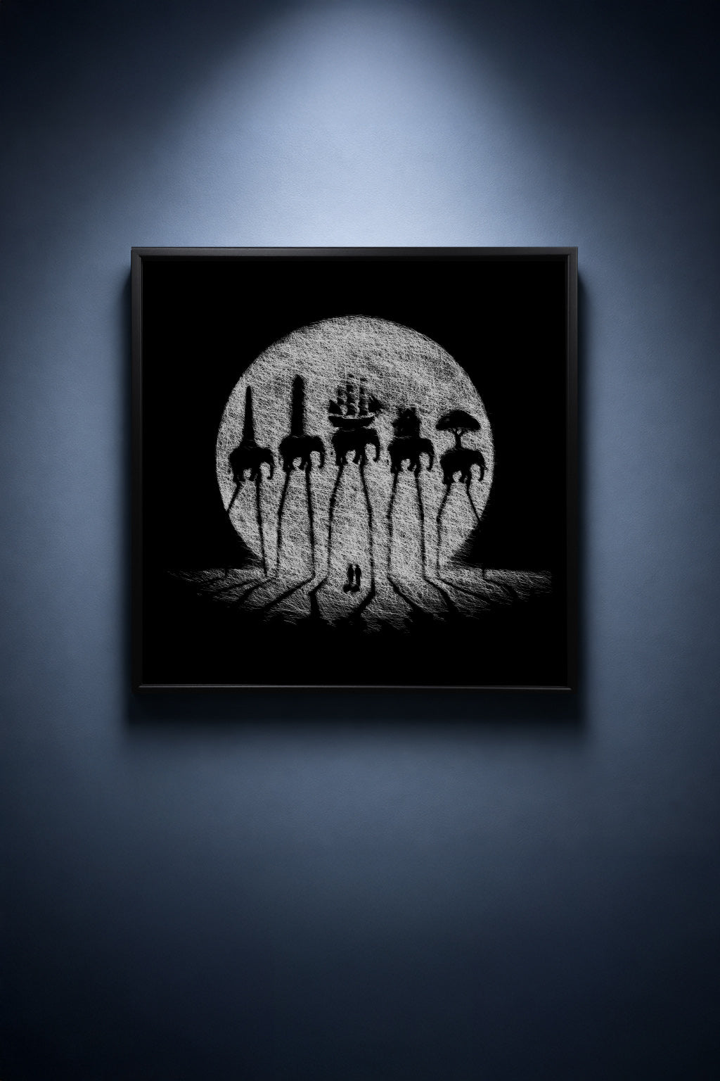 Elephants Against the Moon - thumbnail